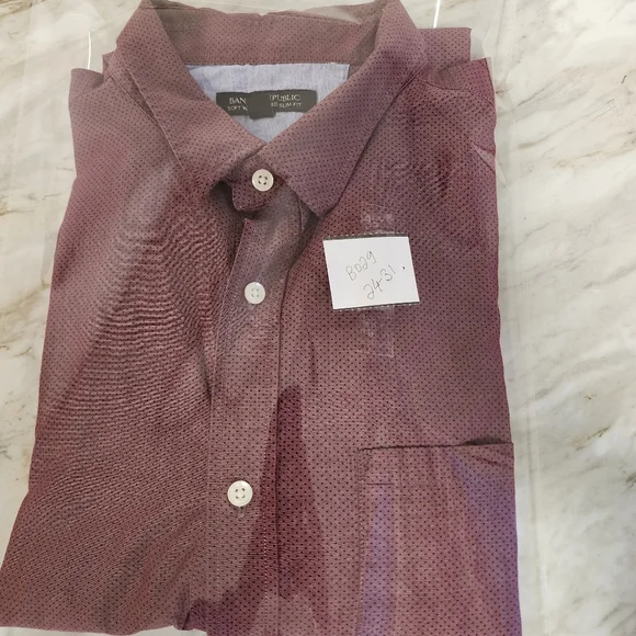 Banana Republic Mens Shirt X-Large XL Pink Solid Tailored Slim Fit - Picture 8 of 8